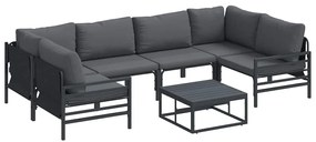 Kerti Kanapé Szett 7 pcs Antracit Acél