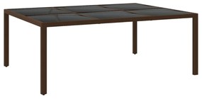 vidaXL 11 részes barna polyrattan kültéri étkezőgarnitúra