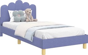 vidaXL Gyerekágy kerettel fejtámlával Farmerkék 90 x 190 cm szövet