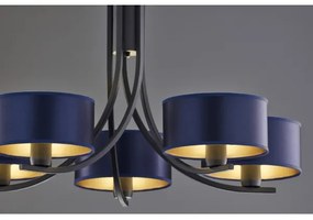 Jupiter 2101 - ARTHUR láncra akasztható csillár 5xE27/15W/230V kék/fekete