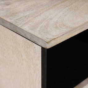 TV szekrény fiókkal Fehér 100 x 33 x 46 cm tömör mangófa