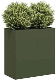 vidaXL Növénytartó olívazöld 80x40x80 cm Hidegen hengerelt acélból
