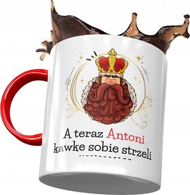 Piros bögre Antal Kollégának Ajándék Nyomtatott Fotóval