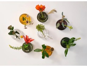 Világosszürke kézzel készített üveg váza (magasság 9 cm) Inu – Zone