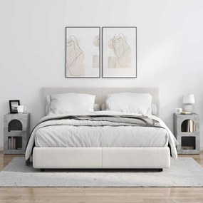 Éjjeli asztal 2 pcs Beton Szürke 29.5 x 35 x 50 cm Faanyag