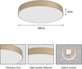 Brilagi - LED mennyezeti lámpa POOL LED/60W/230V 3000/4000/6000K átm. 50 cm aranyszínű