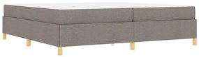 Boxrugós ágy matracmal Taupe és fehér 200 x 200 cm szövet