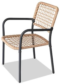 Erkély Bútorszett, Fém + Polyrattan, Bézs. AZ-L1103 NAT