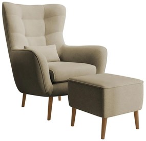 Fotel lábtartóval Veneza VZ2  (bézs + bükk). 1099405