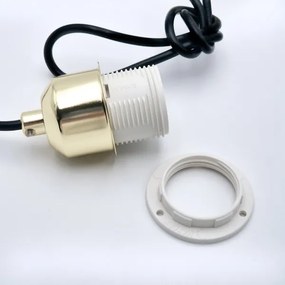 Csillár zsinóron HARMA 1xE27/15W/230V átm. 14 cm fehér/arany