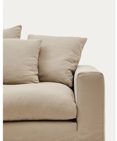 Bézs len kanapé 240 cm Nora – Kave Home