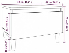 betonszürke szerelt fa dohányzóasztal 90x49x45 cm