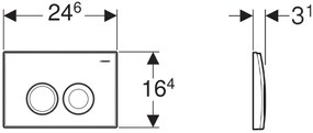 Sapho, GEBERIT SIGMA30 vezérlőgomb, 2 öblítési mennyiséghez, fehér fényes/króm, 115.125.11.5