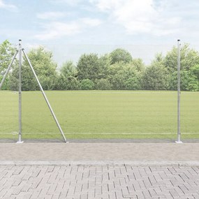 Horganyzott Drótkerítés 7 Feldomborított Oszloppal 1.6x10 m Horganyzott Acél