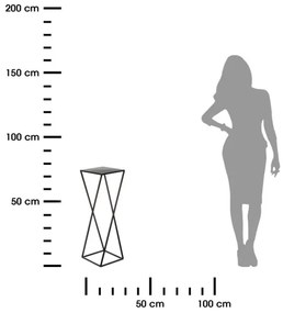 Virágállvány 70x24 cm fekete színben