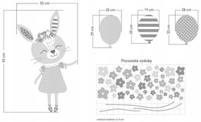 Falmatrica babának - nyuszi 92 x 55 cm