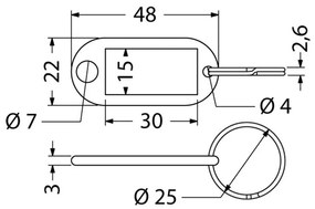 Névtábla kulcsokhoz, 50 db, zöld