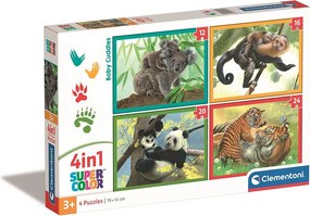 Állatos Baby Cuddles 4 az 1-ben puzzle Clementoni