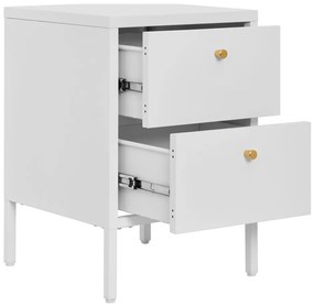 Dalby fiókos szekrény, 2 fiók, acél, fehér 40x40x59,5 cm