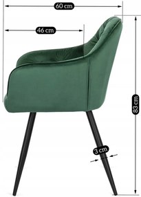 MEGAN Zöld Bársony Étkezőszék