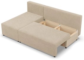 Nobu sarokkanapé, kordbársony, univerzális oldal, bézs