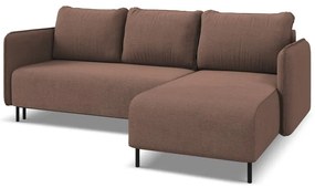 Rózsaszín kinyitható-tárolóhelyes sarokkanapé (jobb oldali) Luana – Makamii