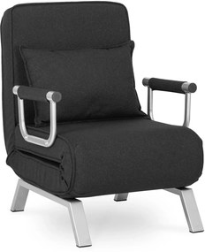 Ágyazható Fotel BART Fekete Szövet Kárpittal.