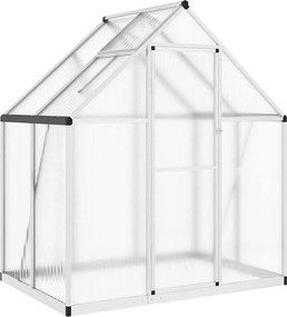 vidaXL ezüstszínű alumínium melegház alapvázzal 169 x 114 x 195 cm