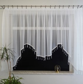 Mg Függöny Fátyol M-ka gyöngyök Fehér hosszú 400x120