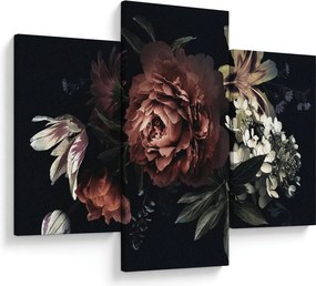 Kép - sötét virágok (90x60 cm)