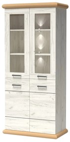 Vitrin Kenny 03 (LED világítással) (fehér craft + arany craft). 1057828
