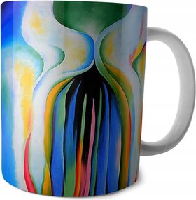 Bögre Szürke vonalak fekete, kék és sárga Georgia O’Keeffe