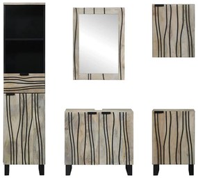 Fürdőszoba bútor szett fiókkal 5 pcs Dió barna 38 x 33 x 160 cm