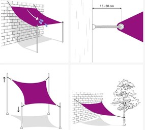 narancssárga téglalap alakú oxford-szövet napvitorla 4 x 6 m