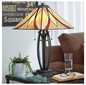 Elstead QZ-ASHEVILLE-TL - Tiffany ASHEVILLE asztali lámpa 2xE27/60W/230V