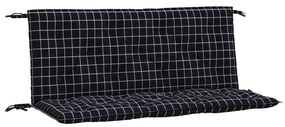 2 db fekete kockás szövet kerti padpárna 120 x 50 x 7 cm
