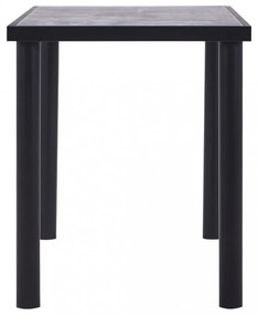 fekete és betonszürke MDF étkezőasztal 120 x 60 x 75 cm