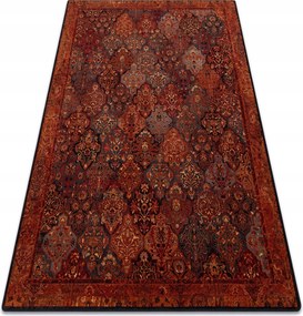 Gyapjú szőnyeg Superior Kain rubin Patchwork Arabeska Romb Keret 170x235 cm