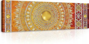Vászonkép 145x45 Arany harmónia mandala meditációhoz és lakberendezéshez