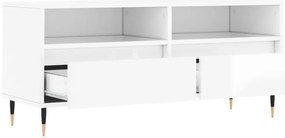 magasfényű fehér szerelt fa TV-szekrény 100 x 34,5 x 44,5 cm