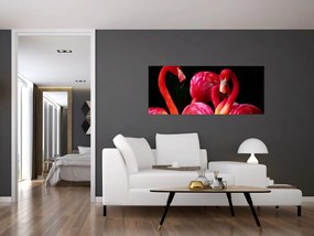 Vörös flamingók képe (120x50 cm)