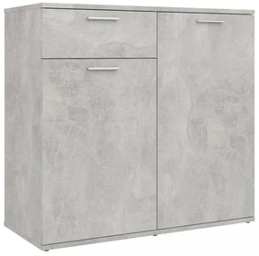 betonszürke szerelt fa tálalószekrény 80 x 36 x 75 cm