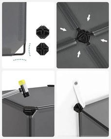 SONGMICS 16 kockás DIY polcrendszer és cipőtároló, szürke