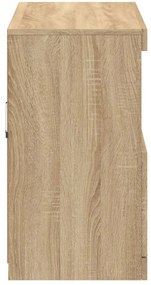 sonoma tölgy színű tálalószekrény LED-ekkel 81 x 37 x 67 cm