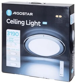 Aigostar - Dimmelhető LED mennyezeti lámpatest LED/30W/230V 2700-6500K Ø 42,9 cm króm+távirányító