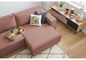Rózsaszín kinyitható sarokkanapé (variálható) Nihad – Bobochic Paris