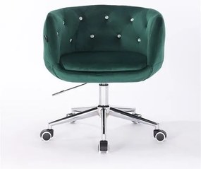 HR333K Sötétzöld velur modern szék krómozott lábbal