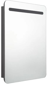 szürke LED-es tükrös fürdőszobaszekrény 60 x 11 x 80 cm