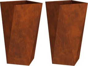 vidaXL Növénytartó 2 pcs Rozsdás 40 x 40 x 75 cm Időjárásálló acél