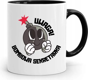 Fekete Bögre Ajándék Bomba Titkárnőnek, fényképes nyomtatással
